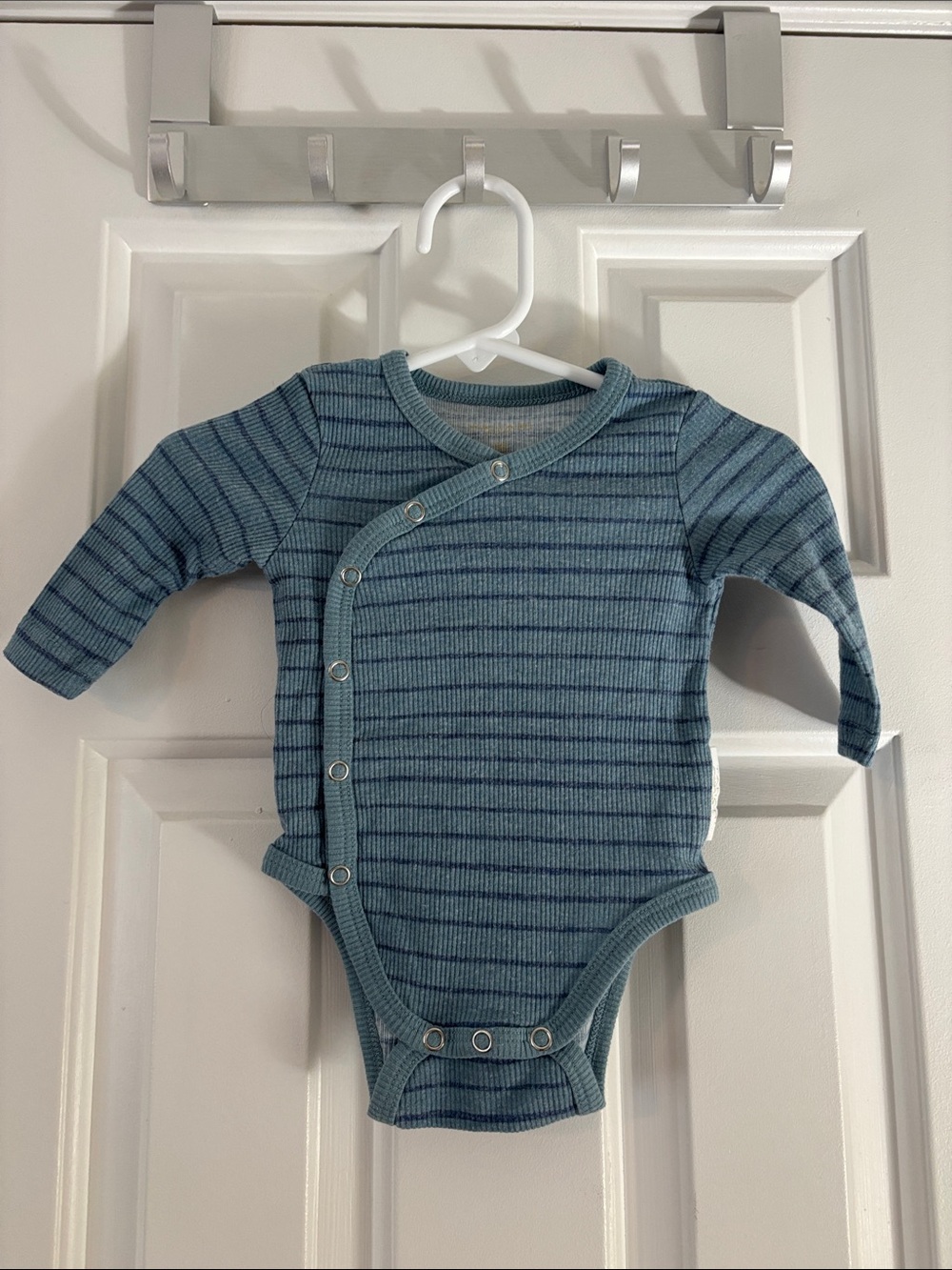 Tahari Baby Blue Striped Long-Sleeve Baby One-Piece